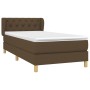 Cama box spring con colchón tela marrón oscuro 80x200 cm de vidaXL, Camas y somieres - Ref: Foro24-3127000, Precio: 286,19 €,...