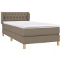 Box spring bed with taupe gray fabric mattress 90x200 cm by vidaXL, Beds and slatted bases - Ref: Foro24-3127017, Price: 302,...