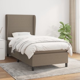 Cama box spring con colchón tela gris taupe 90x200 cm de vidaXL, Camas y somieres - Ref: Foro24-3127777, Precio: 388,17 €, De...