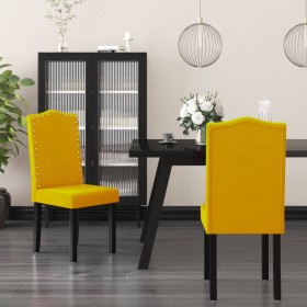 Sillas de comedor 2 uds terciopelo amarillo de vidaXL, Sillas de comedor - Ref: Foro24-336947, Precio: 131,32 €, Descuento: %