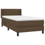 Cama box spring con colchón tela marrón oscuro 80x200 cm de vidaXL, Camas y somieres - Ref: Foro24-3129588, Precio: 280,94 €,...