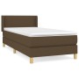 Cama box spring con colchón tela marrón oscuro 80x200 cm de vidaXL, Camas y somieres - Ref: Foro24-3130148, Precio: 281,98 €,...