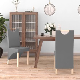 Dining chairs 2 units gray synthetic leather by vidaXL, dining chairs - Ref: Foro24-336957, Price: 123,25 €, Discount: %