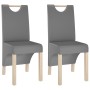 Sillas de comedor 2 unidades cuero sintético gris de vidaXL, Sillas de comedor - Ref: Foro24-336957, Precio: 123,25 €, Descue...