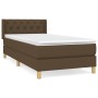 Cama box spring con colchón tela marrón oscuro 80x200 cm de vidaXL, Camas y somieres - Ref: Foro24-3130468, Precio: 289,47 €,...