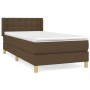 Cama box spring con colchón tela marrón oscuro 80x200 cm de vidaXL, Camas y somieres - Ref: Foro24-3130548, Precio: 269,99 €,...