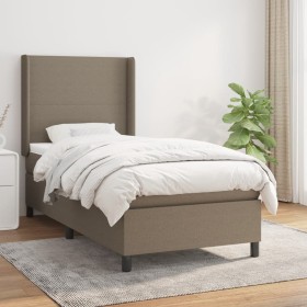 Cama box spring con colchón tela gris taupe 90x200 cm de vidaXL, Camas y somieres - Ref: Foro24-3131245, Precio: 386,66 €, De...