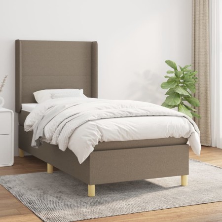 Cama box spring con colchón tela gris taupe 90x200 cm de vidaXL, Camas y somieres - Ref: Foro24-3131805, Precio: 363,73 €, De...