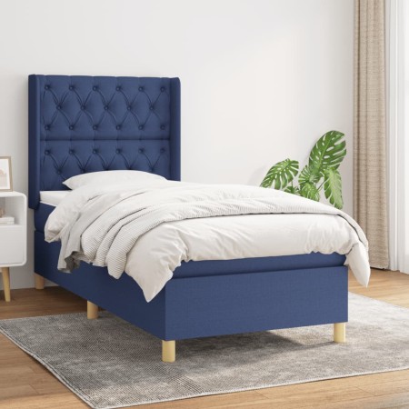 Box spring bed with blue fabric mattress 80x200 cm by vidaXL, Beds and slatted bases - Ref: Foro24-3132191, Price: 357,26 €, ...