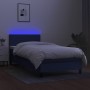 Box spring bed with mattress and LED blue fabric 80x200 cm by vidaXL, Beds and slatted bases - Ref: Foro24-3132955, Price: 28...