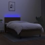 Cama box spring colchón y luces LED tela marrón oscuro 80x200cm de vidaXL, Camas y somieres - Ref: Foro24-3133032, Precio: 28...