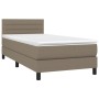 Cama box spring colchón y luces LED gris taupe 80x200 cm de vidaXL, Camas y somieres - Ref: Foro24-3133193, Precio: 283,33 €,...