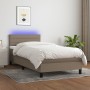 Cama box spring colchón y luces LED tela gris taupe 90x200 cm de vidaXL, Camas y somieres - Ref: Foro24-3133209, Precio: 332,...