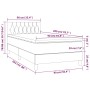 Boxspringbett mit Matratze und LED-Leuchten taupegrauer Stoff 90x200 cm von vidaXL, Betten und Lattenroste - Ref: Foro24-3133...