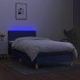 Boxspringbettmatratze und LED-Leuchten aus blauem Stoff 80x200 cm von vidaXL, Betten und Lattenroste - Ref: Foro24-3133515, P...