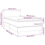 Boxspringbett mit Matratze und LED-Leuchten taupegrauer Stoff 90x200 cm von vidaXL, Betten und Lattenroste - Ref: Foro24-3133...