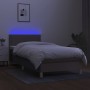 Box spring bed with LED mattress taupe gray fabric 90x200 cm by vidaXL, Beds and slatted bases - Ref: Foro24-3133609, Price: ...