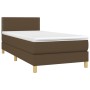 Cama box spring con colchón LED tela marrón oscuro 80x200 cm de vidaXL, Camas y somieres - Ref: Foro24-3133592, Precio: 275,6...