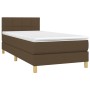 Cama box spring con colchón LED tela marrón oscuro 80x200 cm de vidaXL, Camas y somieres - Ref: Foro24-3133672, Precio: 275,0...