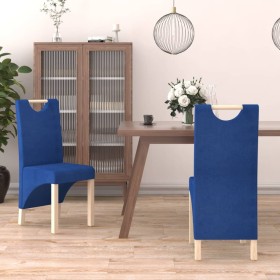 Sillas de comedor 2 unidades tela azul de vidaXL, Sillas de comedor - Ref: Foro24-336963, Precio: 103,99 €, Descuento: %