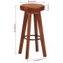 Kitchen stools 2 pcs genuine leather solid acacia wood by vidaXL, Kitchen stools - Ref: Foro24-348164, Price: 135,14 €, Disco...