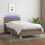 Cama box spring con colchón LED tela gris taupe 90x200 cm de vidaXL, Camas y somieres - Ref: Foro24-3133929, Precio: 337,78 €...