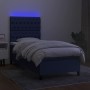 Boxspringbettmatratze und LED-Leuchten aus blauem Stoff 80x200 cm von vidaXL, Betten und Lattenroste - Ref: Foro24-3135075, P...