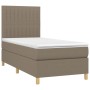 Box spring bed with mattress and LED lights taupe gray fabric 90x200 cm by vidaXL, Beds and slatted bases - Ref: Foro24-31355...