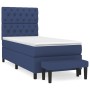 Box spring bed with blue fabric mattress 80x200 cm by vidaXL, Beds and slatted bases - Ref: Foro24-3136795, Price: 373,99 €, ...