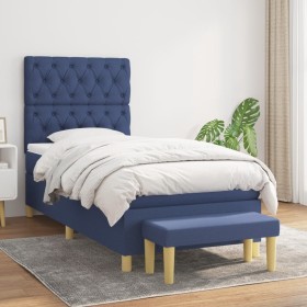 Cama box spring con colchón tela azul 80x200 cm de vidaXL, Camas y somieres - Ref: Foro24-3137355, Precio: 380,85 €, Descuent...