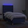 Box spring bed mattress and LED lights blue fabric 80x200 cm by vidaXL, Beds and slatted bases - Ref: Foro24-3139075, Price: ...