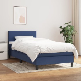 Box spring bed with blue fabric mattress 80x200 cm by vidaXL, Beds and slatted bases - Ref: Foro24-3139855, Price: 284,52 €, ...