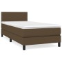 Cama box spring con colchón tela marrón oscuro 80x200 cm de vidaXL, Camas y somieres - Ref: Foro24-3139932, Precio: 276,36 €,...