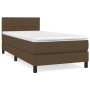 Cama box spring con colchón tela marrón oscuro 80x200 cm de vidaXL, Camas y somieres - Ref: Foro24-3140012, Precio: 274,79 €,...