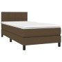 Cama box spring con colchón tela marrón oscuro 80x200 cm de vidaXL, Camas y somieres - Ref: Foro24-3140012, Precio: 274,79 €,...