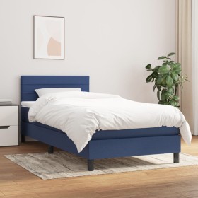 Box spring bed with blue fabric mattress 80x200 cm by vidaXL, Beds and slatted bases - Ref: Foro24-3140095, Price: 279,64 €, ...