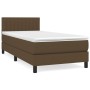 Cama box spring con colchón tela marrón oscuro 80x200 cm de vidaXL, Camas y somieres - Ref: Foro24-3140172, Precio: 274,77 €,...