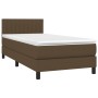 Cama box spring con colchón tela marrón oscuro 80x200 cm de vidaXL, Camas y somieres - Ref: Foro24-3140172, Precio: 274,77 €,...