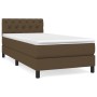 Cama box spring con colchón tela marrón oscuro 80x200 cm de vidaXL, Camas y somieres - Ref: Foro24-3140252, Precio: 287,83 €,...