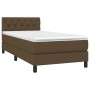 Cama box spring con colchón tela marrón oscuro 80x200 cm de vidaXL, Camas y somieres - Ref: Foro24-3140252, Precio: 287,83 €,...