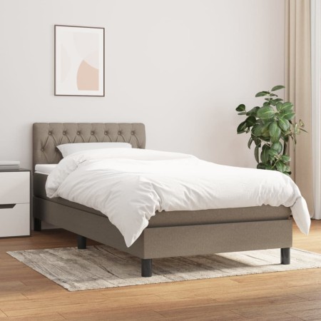 Cama box spring con colchón tela gris taupe 90x200 cm de vidaXL, Camas y somieres - Ref: Foro24-3140269, Precio: 328,49 €, De...