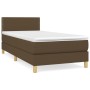 Cama box spring con colchón tela marrón oscuro 80x200 cm de vidaXL, Camas y somieres - Ref: Foro24-3140492, Precio: 266,51 €,...