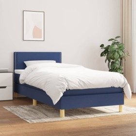 Cama box spring con colchón tela azul 80x200 cm de vidaXL, Camas y somieres - Ref: Foro24-3140495, Precio: 299,02 €, Descuent...