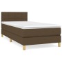 Cama box spring con colchón tela marrón oscuro 80x200 cm de vidaXL, Camas y somieres - Ref: Foro24-3140572, Precio: 260,44 €,...