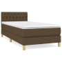 Cama box spring con colchón tela marrón oscuro 80x200 cm de vidaXL, Camas y somieres - Ref: Foro24-3140812, Precio: 277,74 €,...