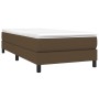 Cama box spring con colchón tela marrón oscuro 80x200 cm de vidaXL, Camas y somieres - Ref: Foro24-3144032, Precio: 248,56 €,...