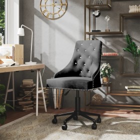 Dark Gray Velvet Swivel Office Chair by vidaXL, Office chairs - Ref: Foro24-336987, Price: 120,99 €, Discount: %