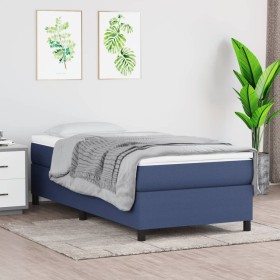 Box spring bed with blue fabric mattress 80x200 cm by vidaXL, Beds and slatted bases - Ref: Foro24-3144381, Price: 282,10 €, ...