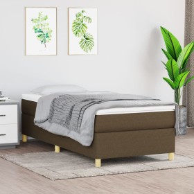 Cama box spring con colchón tela marrón oscuro 80x200 cm de vidaXL, Camas y somieres - Ref: Foro24-3144477, Precio: 262,74 €,...