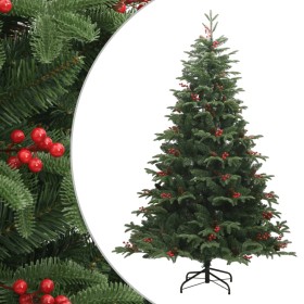 Artificial Christmas tree with pine cones and berries 210 cm by vidaXL, Christmas trees - Ref: Foro24-358377, Price: 132,99 €...